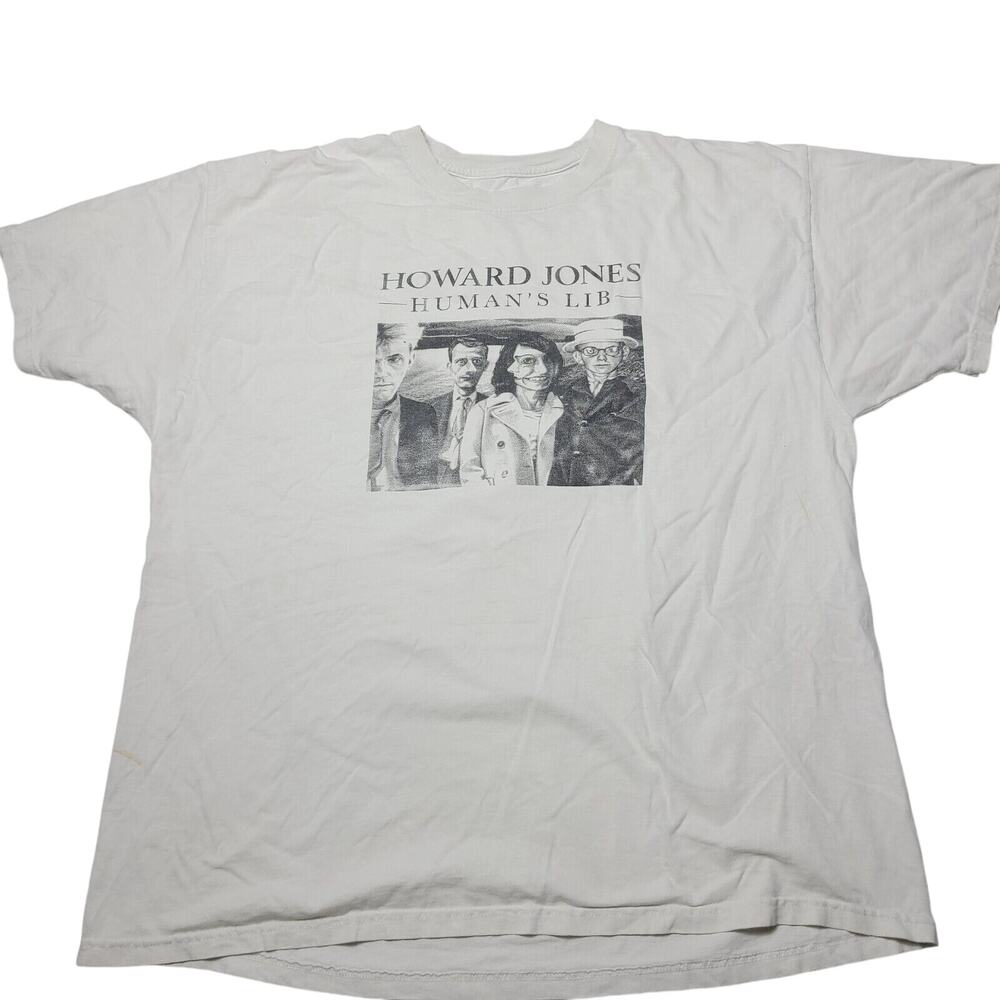 HOWARD JONES Human's Lib T-Shirt Men's XL 90'S Synth Wave Distressed